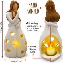 Mama und Tochter Kerzenhalter Set mit LED-Kerze und