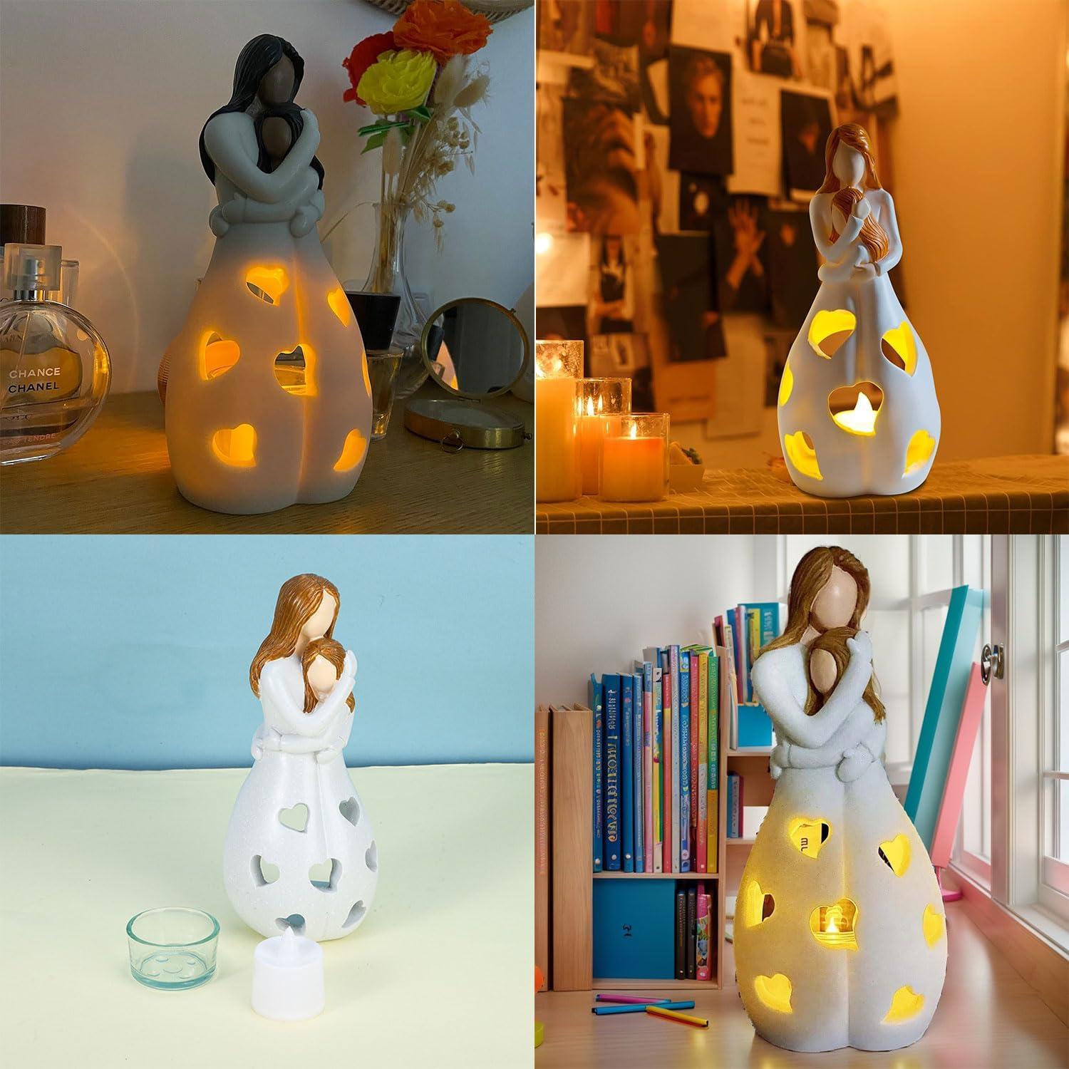 Mutter Tochter Kerzenhalter LED-Kerze Geschenk Geburtstag Weihnachten