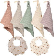 5er Set Baby Musselin Waschlappen 23x23 cm Spucktücher