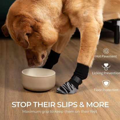 2 Paar Hundeschuhe Anti-Rutsch Hundesocken L Schwarz Ohrenschutzhundes