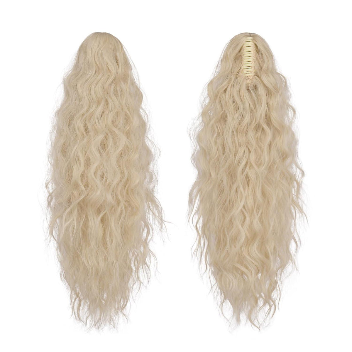 Welliges Pferdeschwanz-Haarteil mit Klammer, 65cm Hellblond