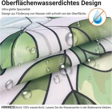 Duschvorhang 180x200cm Grün Blätter Textil Wasserabweisend