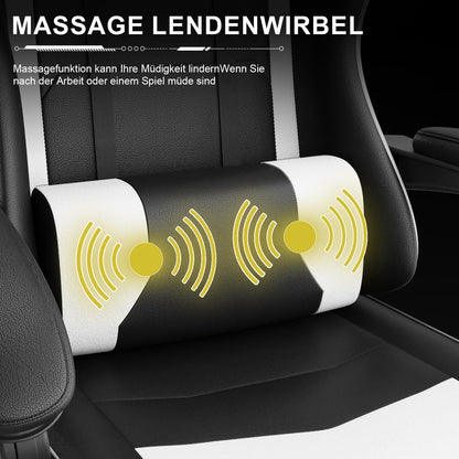 Ergonomischer Gaming Stuhl mit Massagefunktion und 150kg Kapazität