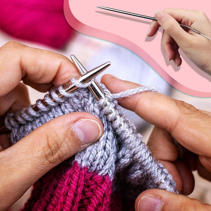 Rundstricknadeln Set Edelstahl 9 Stück – 2,0-6,0 mm für Strickprojekte