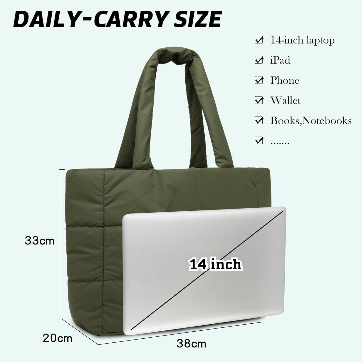 Damen Puffer Bag Handtasche Tote Umhängetasche Winter Schultertasche Tasche