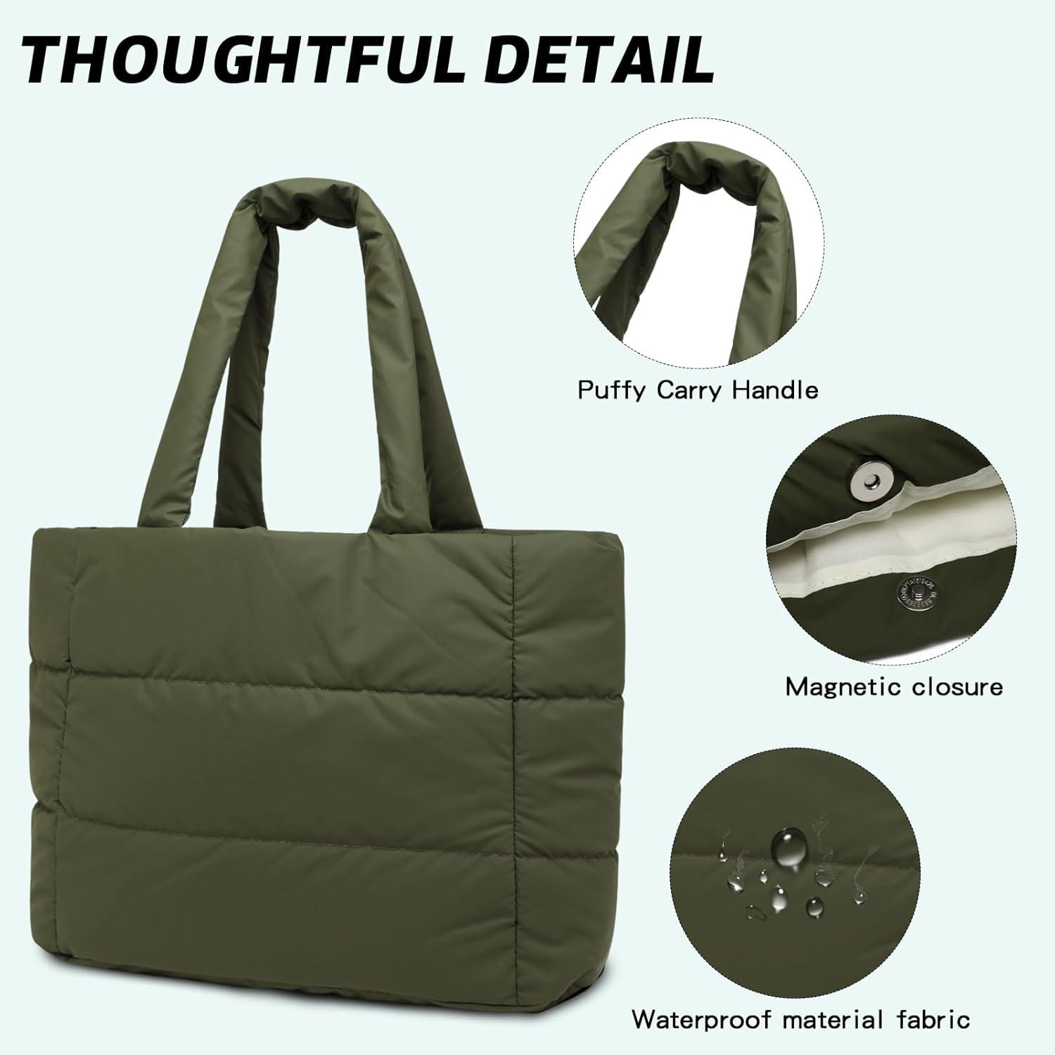 Damen Puffer Bag Handtasche Elegant Schultertasche Winter Stepptasche