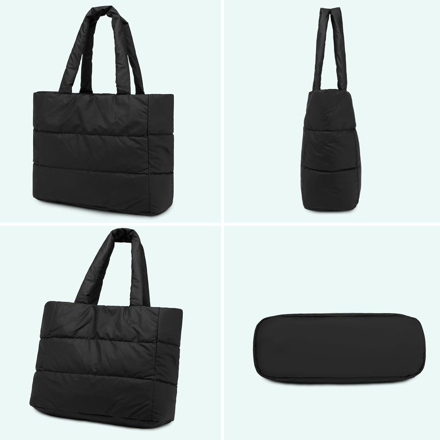 Damen Puffer Bag Handtasche Elegant Shopper Groß Umhängetasche warme Schultertasche Stepptasche