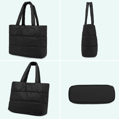 Damen Puffer Bag Handtasche Elegant Shopper Groß Umhängetasche warme Schultertasche Stepptasche