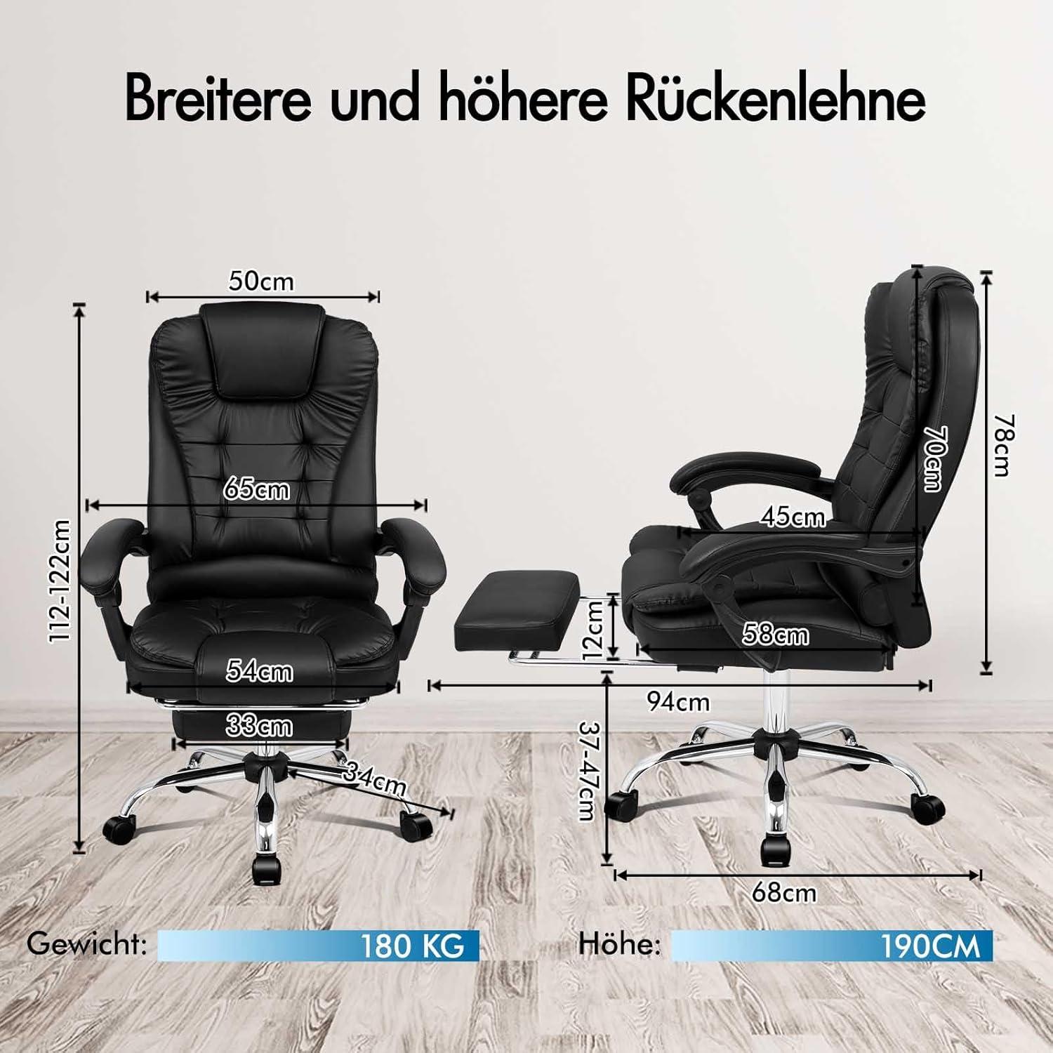 ALFORDSON Bürostuhl ergonomische Lordosenstütze Armlehne
