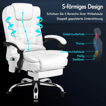 Bürostuhl ergonomisch Lordosenstütze Armlehne Rückenlehne Massage PU