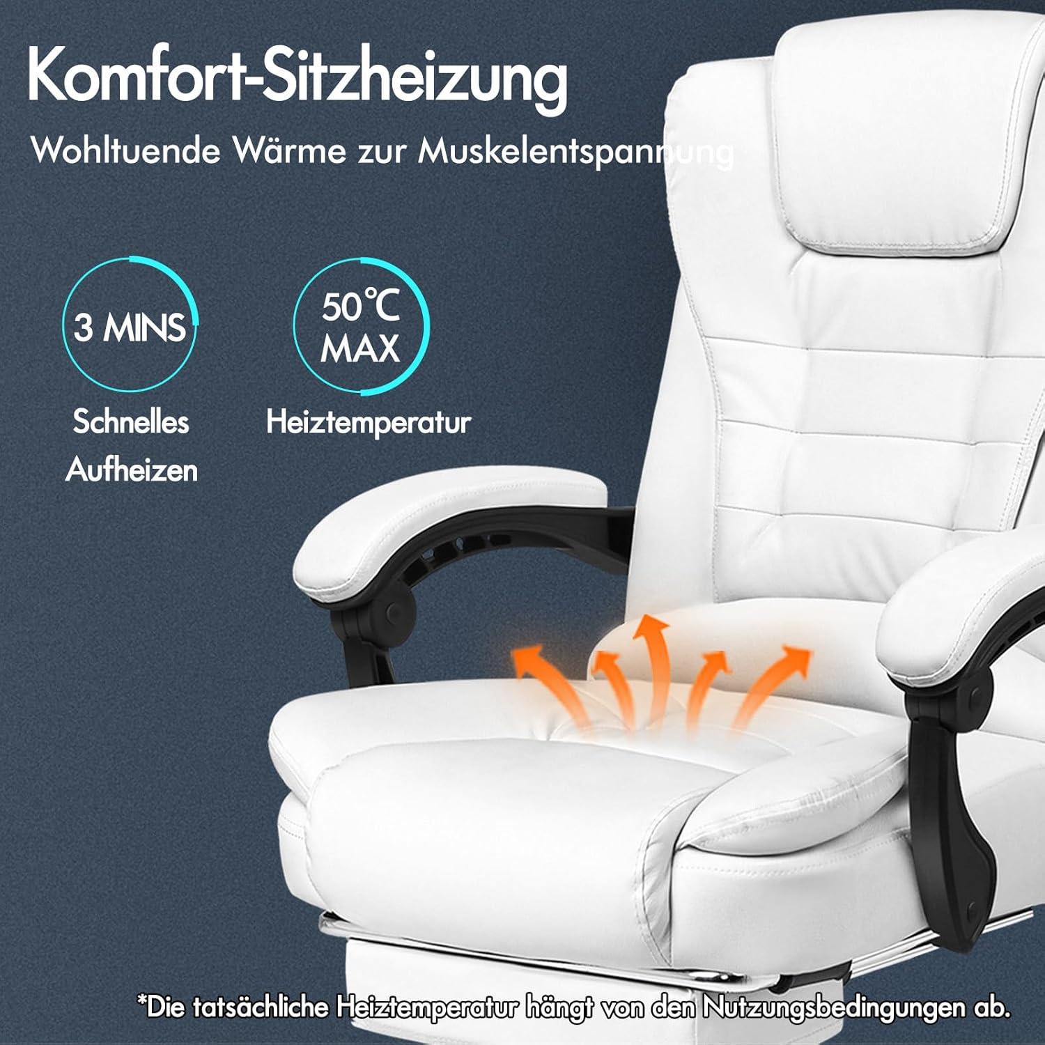 Bürostuhl ergonomisch Lordosenstütze Armlehne Rückenlehne Massage PU