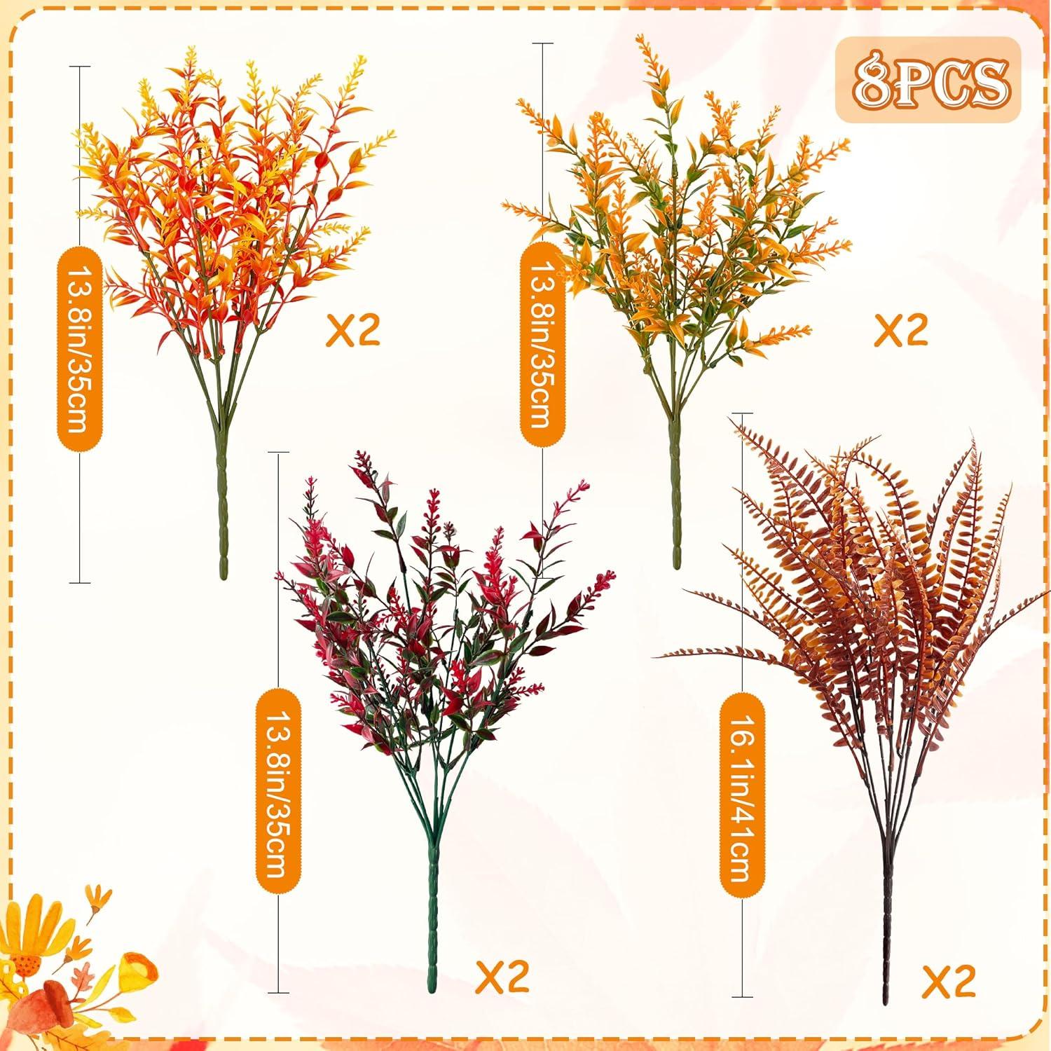 Künstliche Herbstblumensträuße Herbstdeko 8er Set