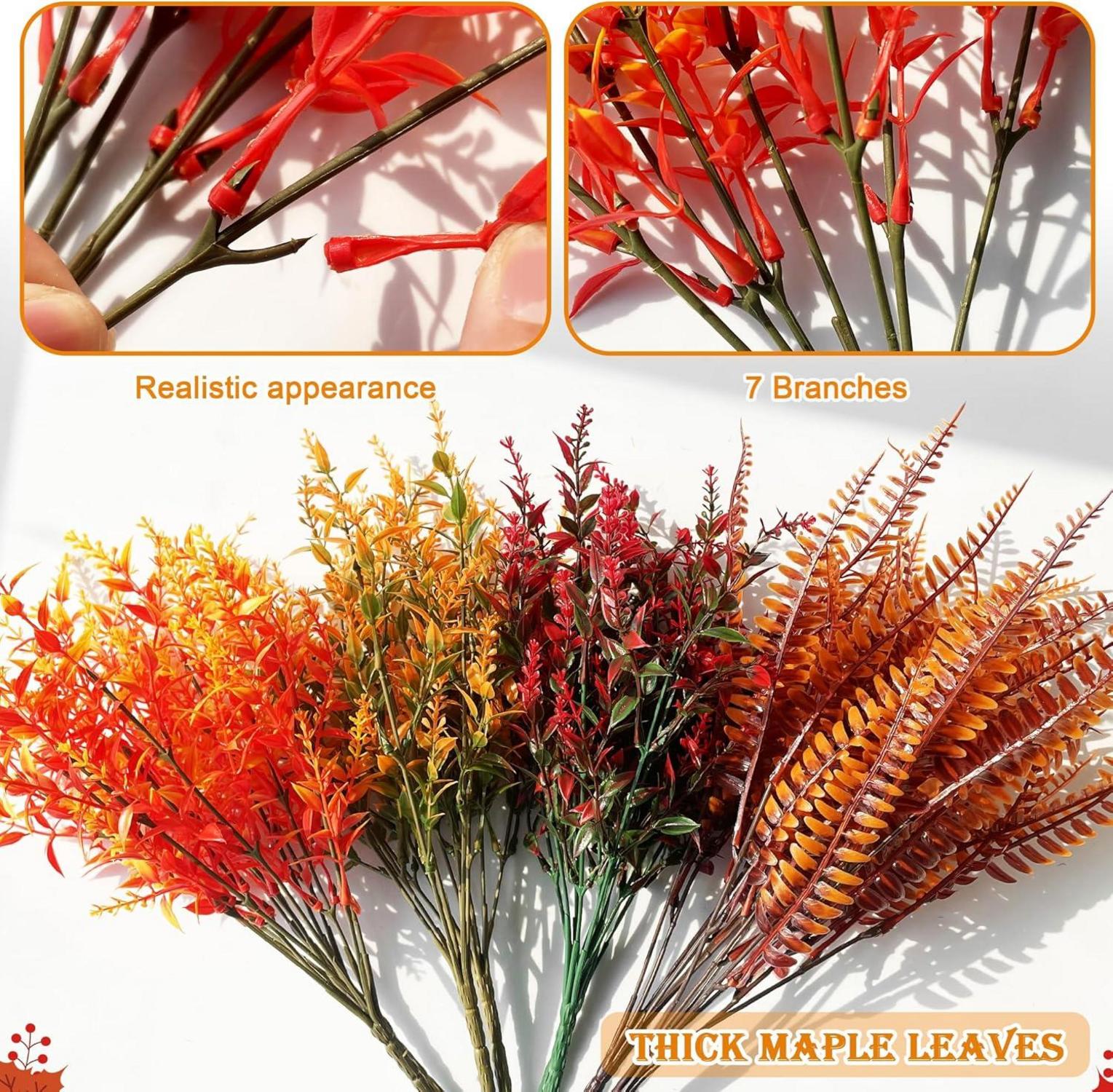 Herbstblumen Künstlich 8 Bündel Herbststrauß Kunstblumen Farbverlauf