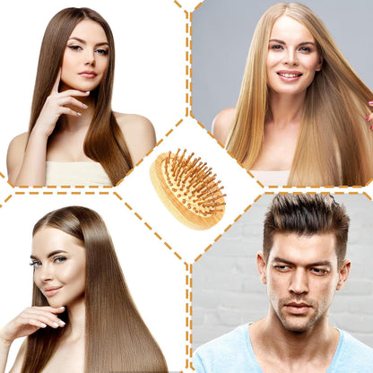 Kopfhaut Massagebürste Bambus Haarbürste Naturholz Mini Kamm