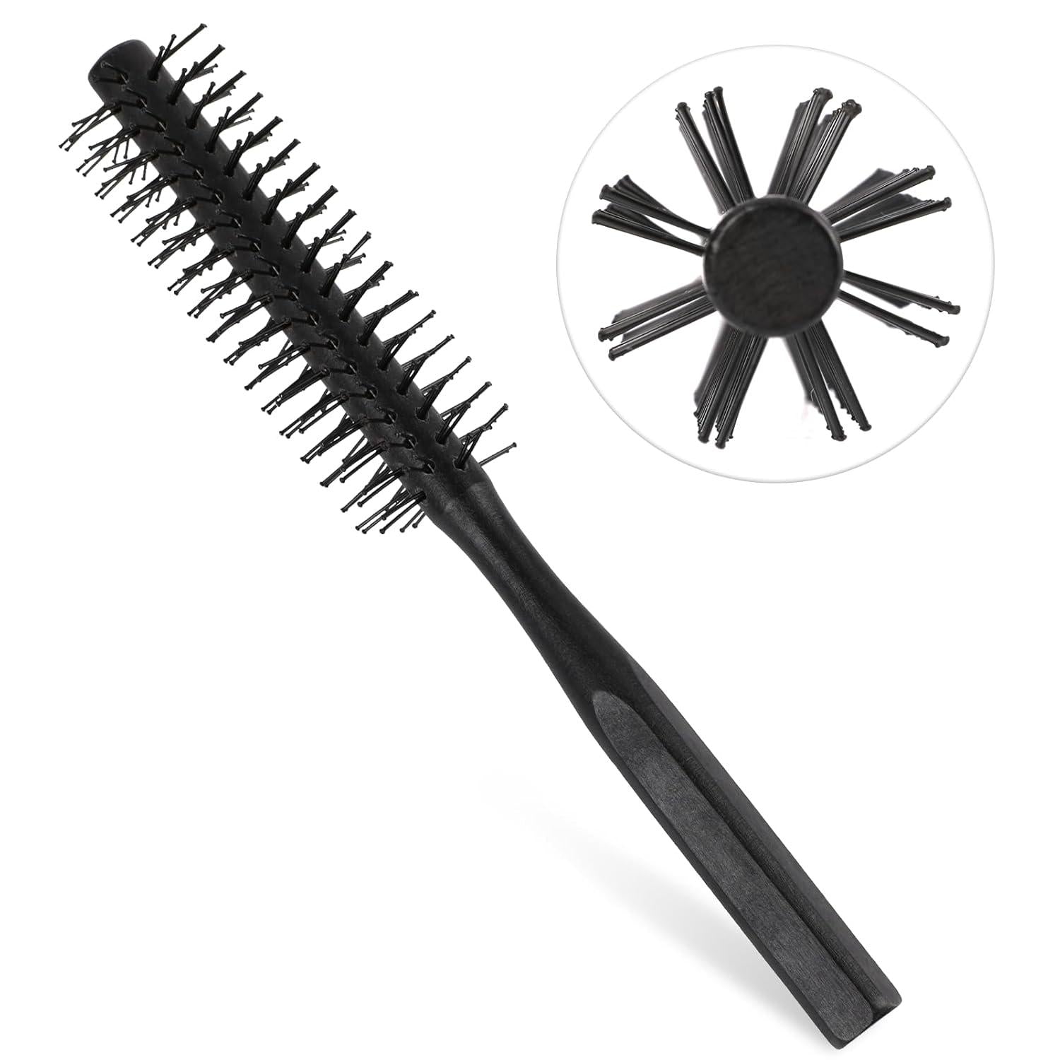 Kleine Holzgriff Lockenbürste Nylonborsten Haar Styling