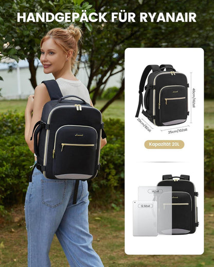 Ryanair Handgepäck Rucksack 40x20x25 Reiserucksack Schwarz