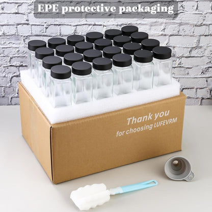 Gewürzgläser Set 24x120ml mit Etiketten Streueinsatz für Küche