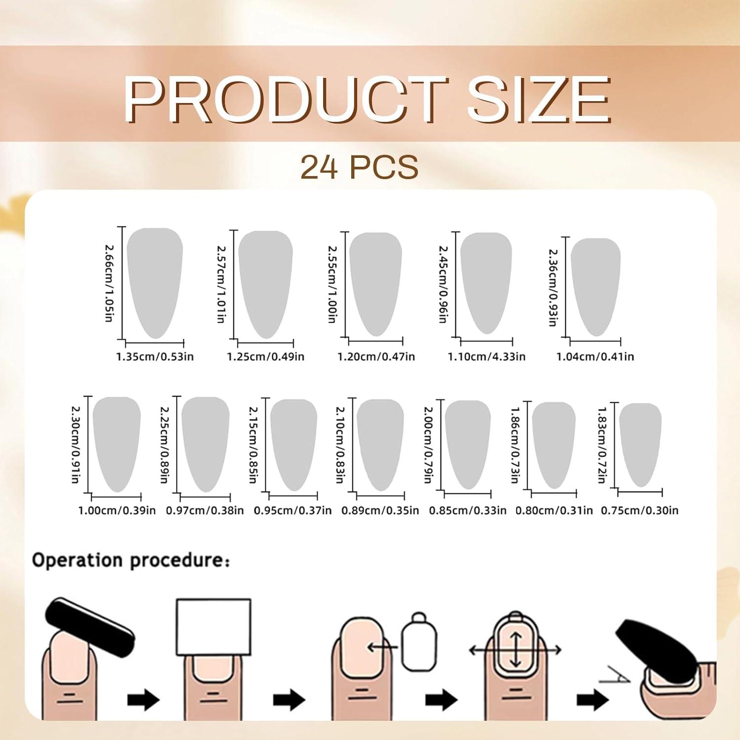 GlamRays Almond False Nails 24 Stück Mandel Press on Nails