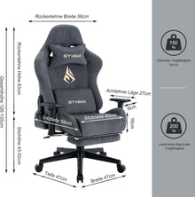 Symino Gaming Stuhl Bürostuhl Hochwertig Stoff Pelz