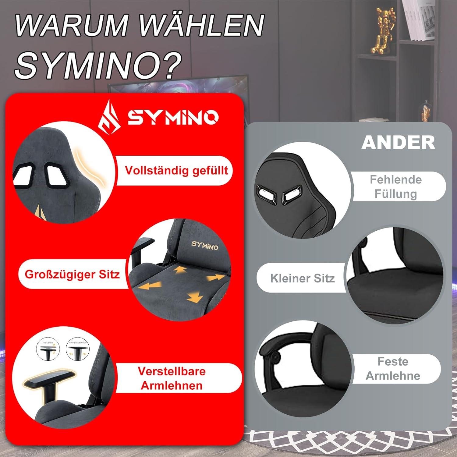 Gaming Stuhl Atmungsaktiver Bürostuhl Hochwertiger Stoff Grau