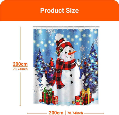 Duschvorhang 200x200cm Weihnachtsschneemann Antischimmel Polyester