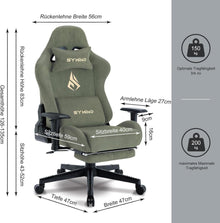 Symino Gaming Stuhl mit Massagefunktion und Fußstütze