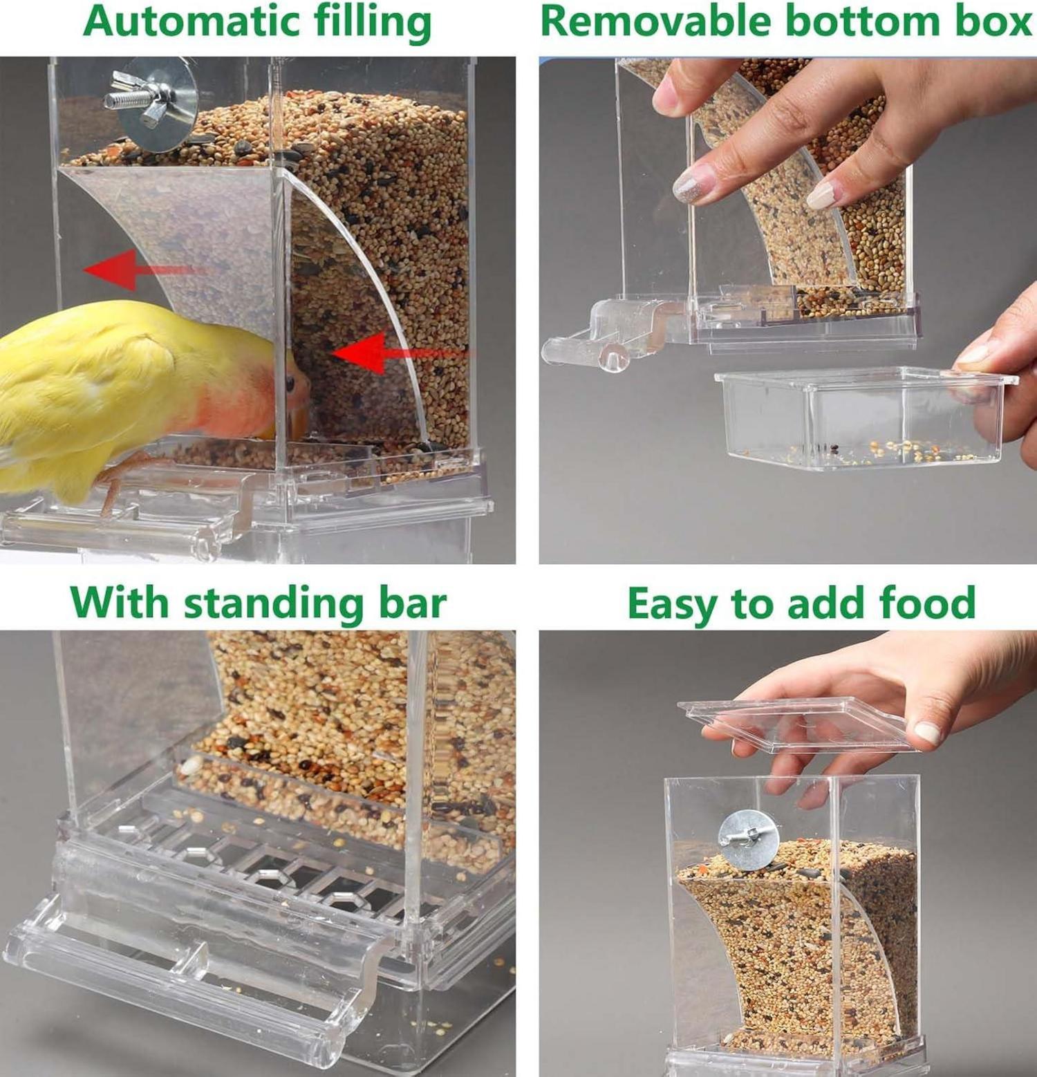 Automatischer Vogelfutterspender für Käfige - Einfach zu