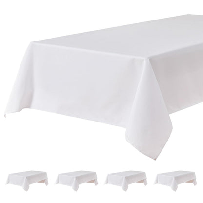 Weiße Tischdecke wasserdicht 145x300 cm – 4er Set