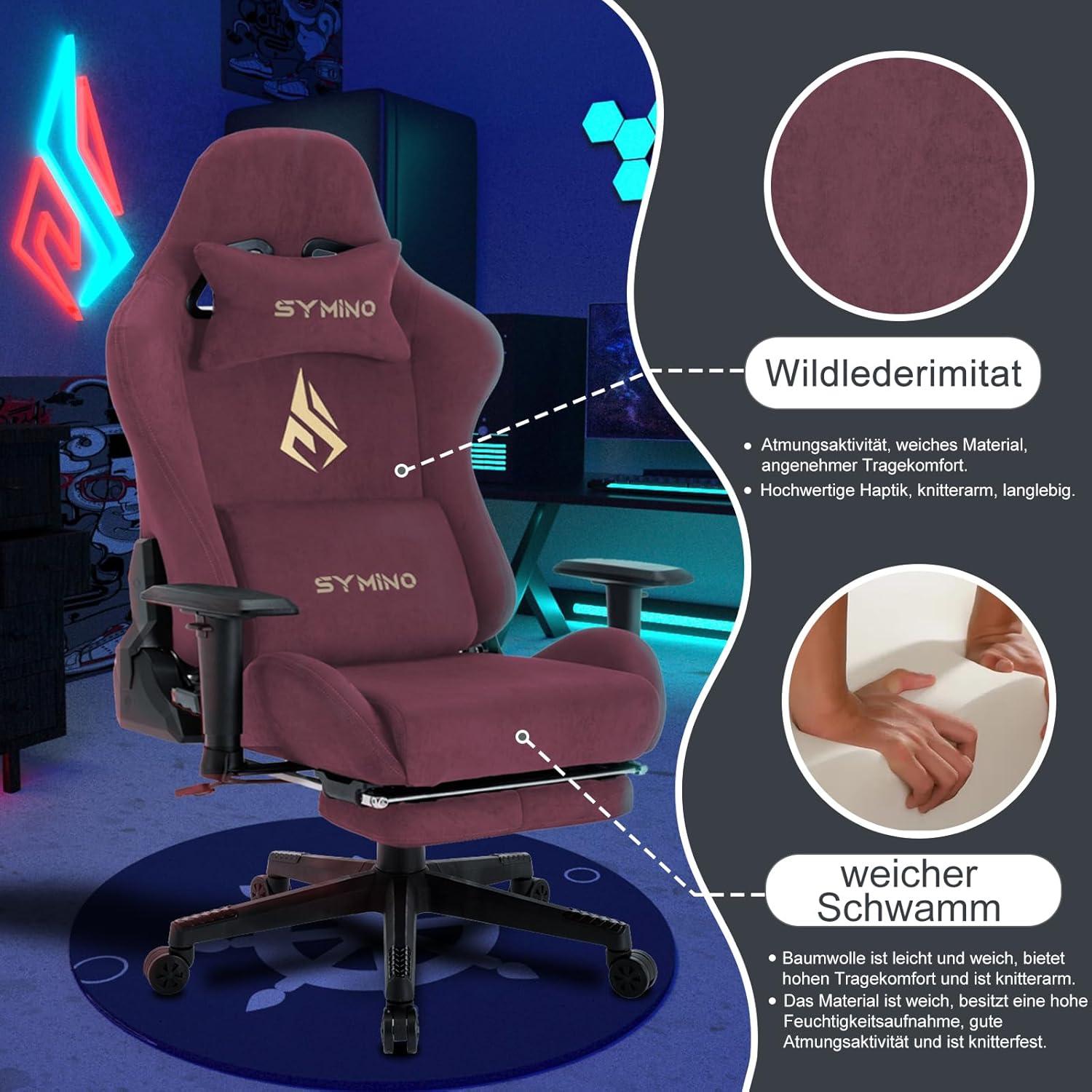 Gaming Stuhl Atmungsaktiver Bürostuhl Ergonomischer PC-Stuhl Schwarz