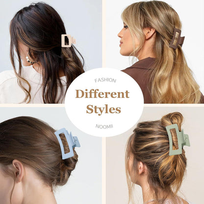 Kleine Haarklammer Set 8 Stück rechteckige matte Hair Claw Clips