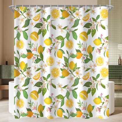 Duschvorhang Zitronenblätter Antischimmel 180x160cm Polyester