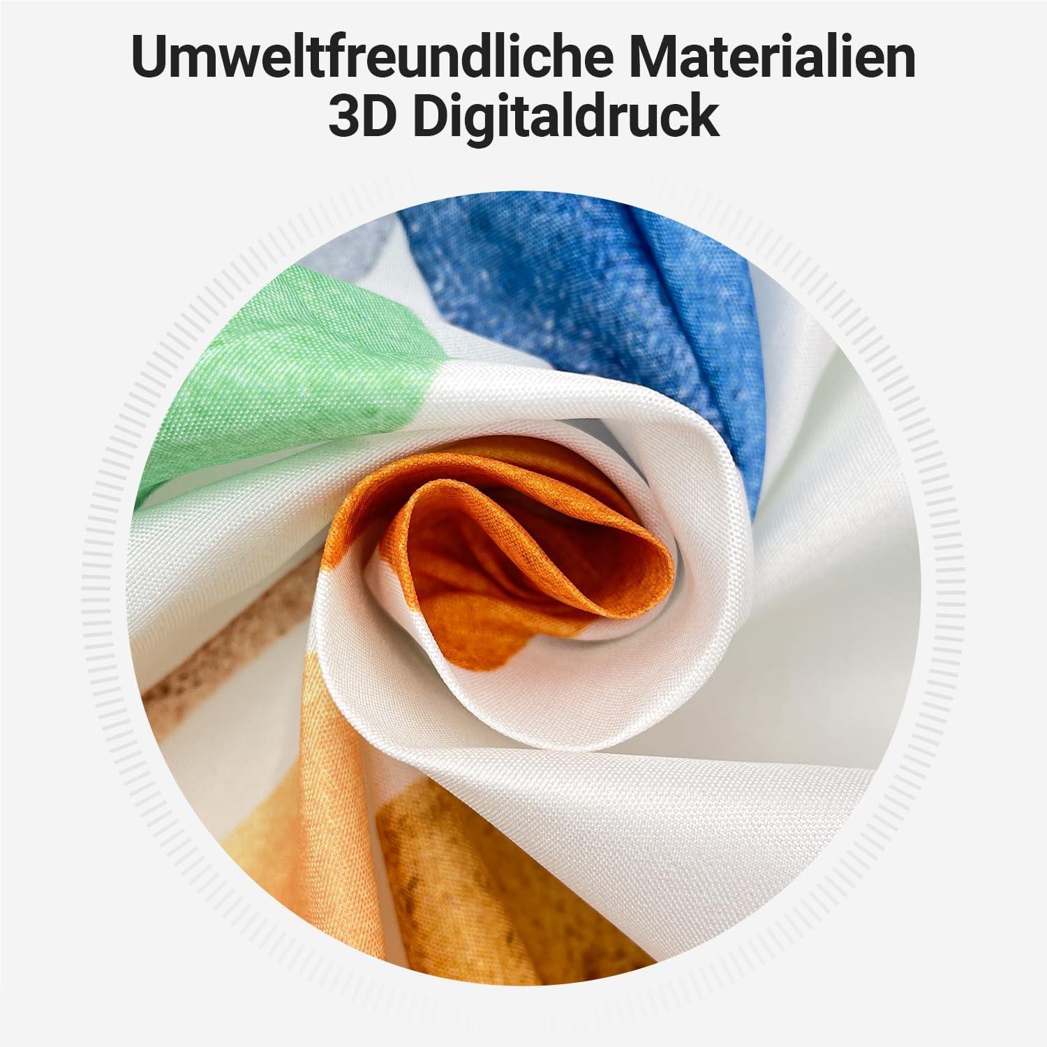 Duschvorhang Bunter Baum Antischimmel 180x160cm Textil Waschbar