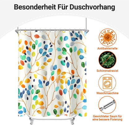 Lerores Duschvorhang 180x160cm Bunter Baum Wasserdicht Polyester Stoff 180 x 160