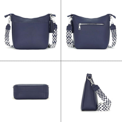 YISUOHOOM Damen Handtasche Blau Vegan Leder Crossbody Bag Magnetic Closure