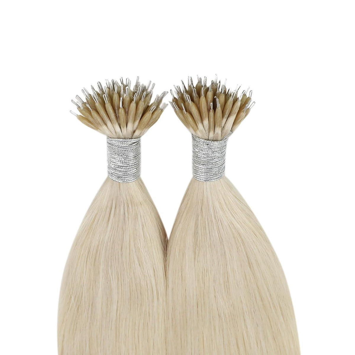 Echthaar Nano Extensions Platinblond 55cm – Volumen & Länge