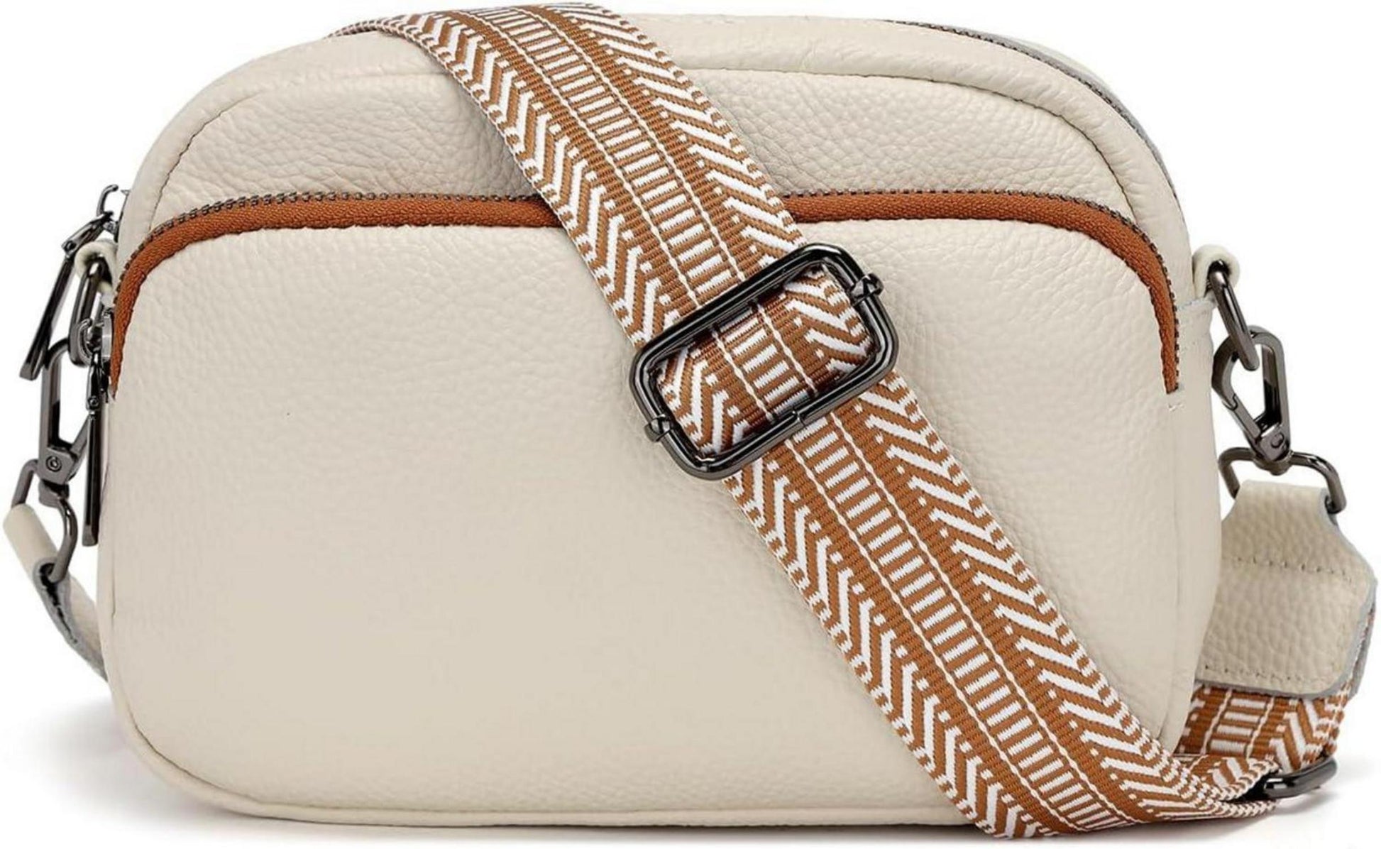 Umhängetasche Damen Echtes Leder Crossbody Bag Goldene Hardware