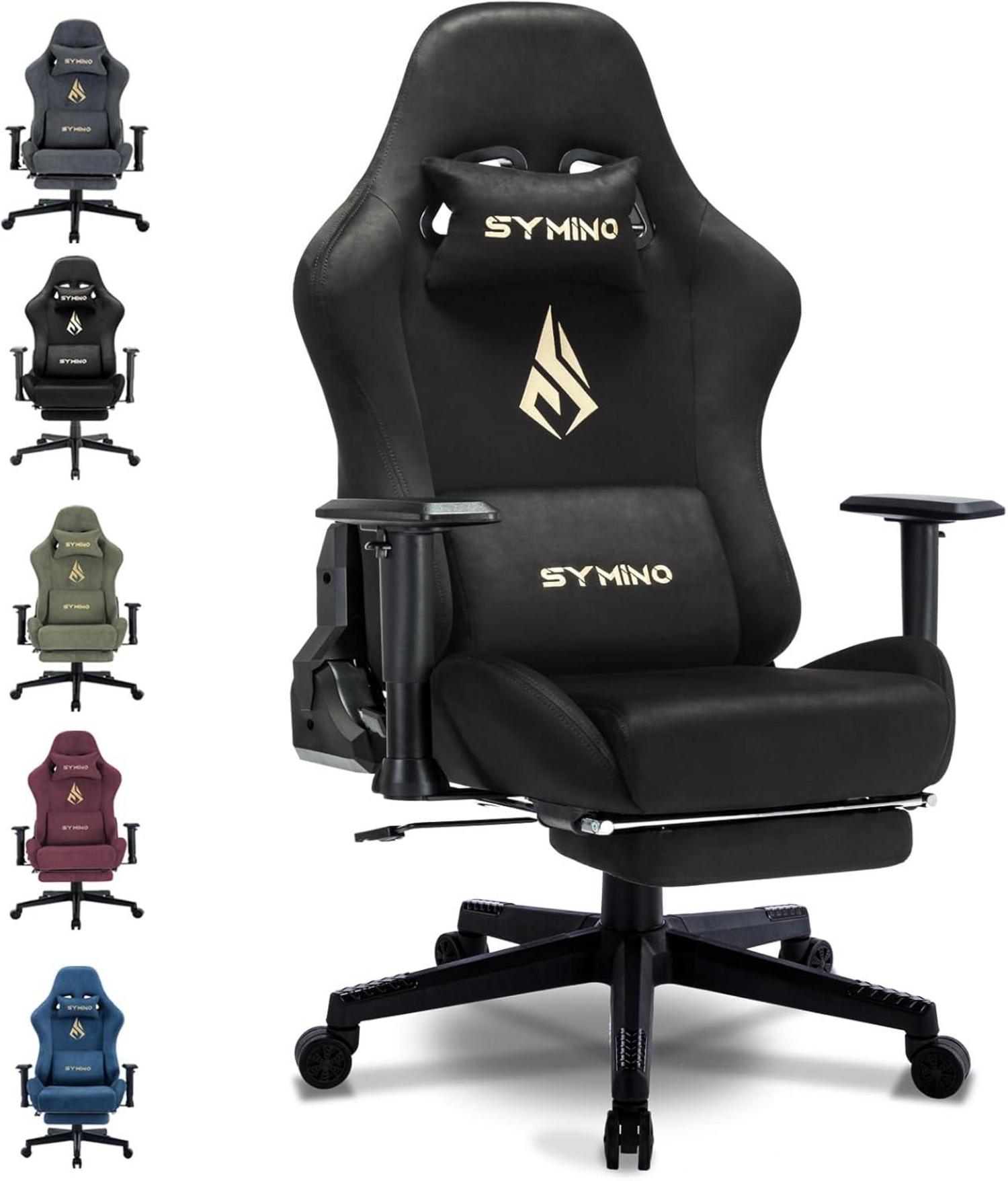 Gaming Stuhl Schwarz Moderner Bürostuhl Ergonomisch Verstellbar mit