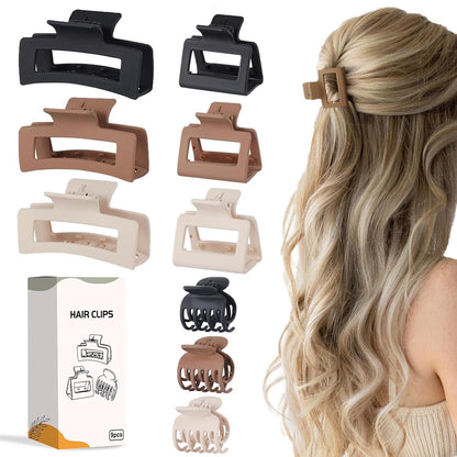 Kleines Haarklammer Set 8 Stile Hair Claw Clips samt 4 rechteckige