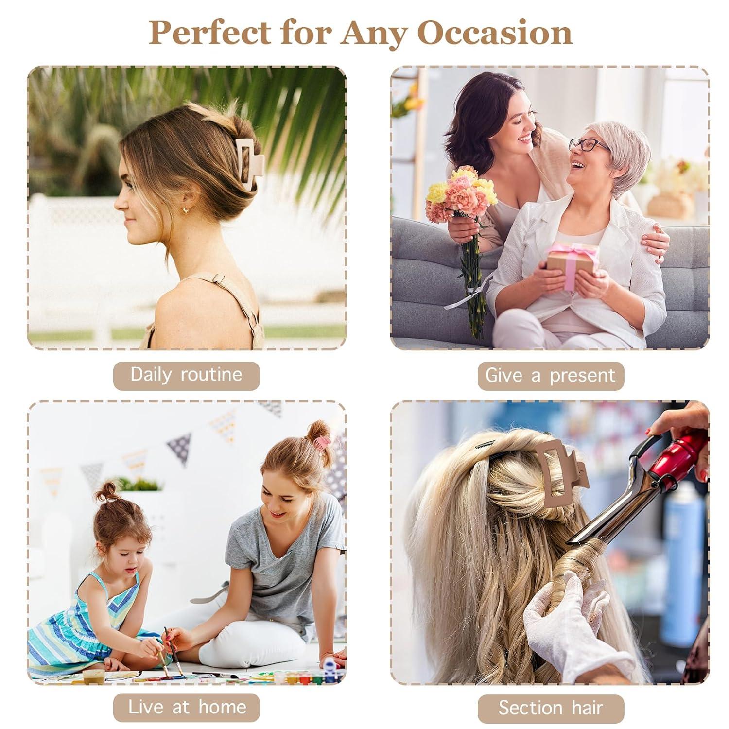 Haarklammer Set Damen Mädchen Haarspangen 2 Stile Claw Clips rechteckige matte