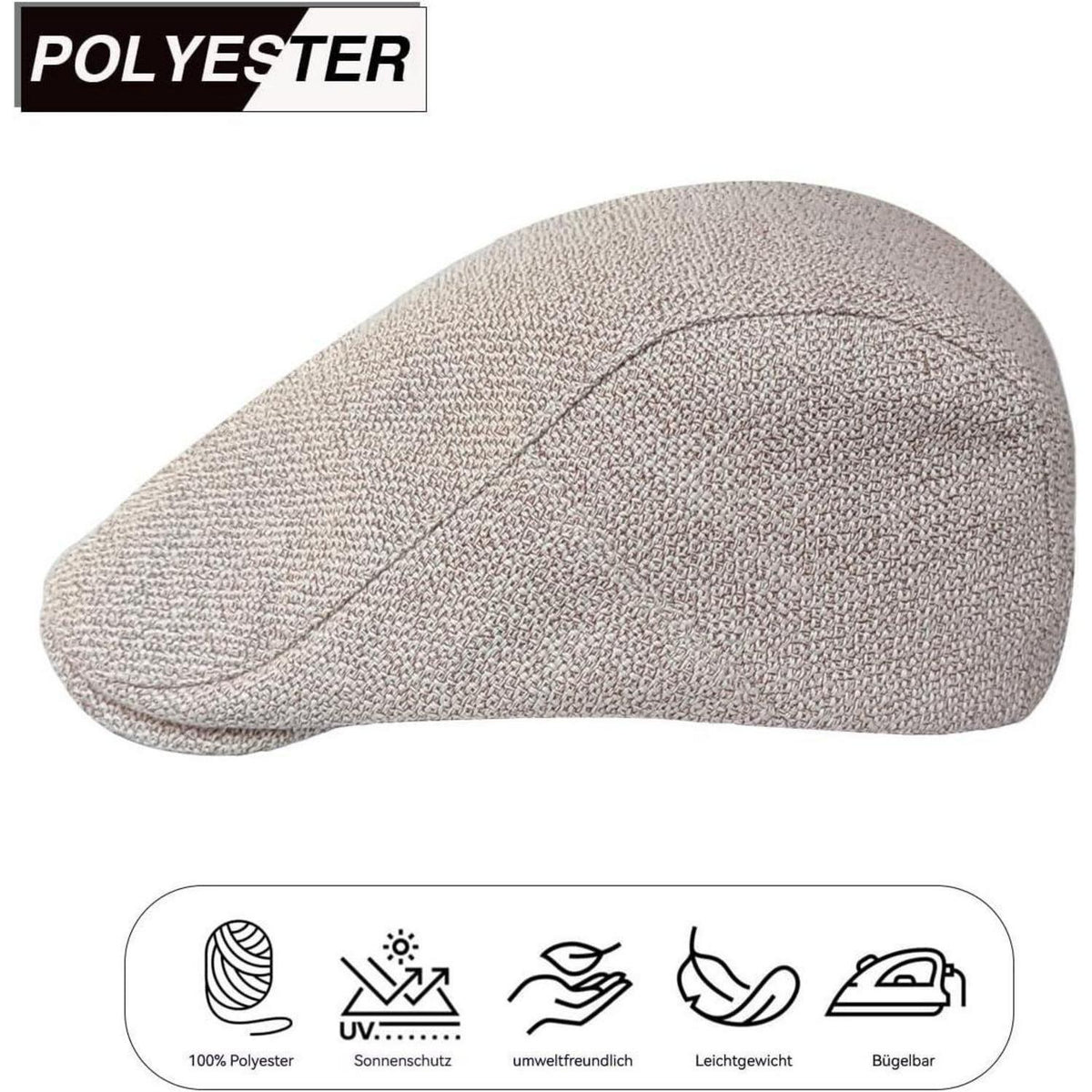Leinen Schiebermütze Herren mit Futter – Sommer Flatcap Khaki