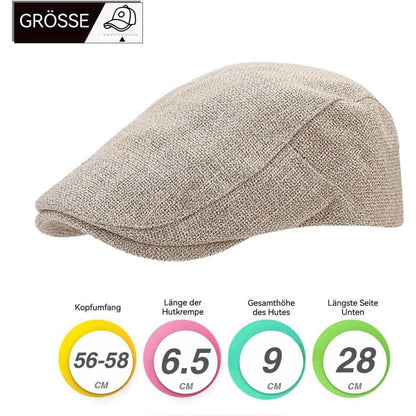 Leinen Schiebermütze Herren mit Futter – Sommer Flatcap Khaki