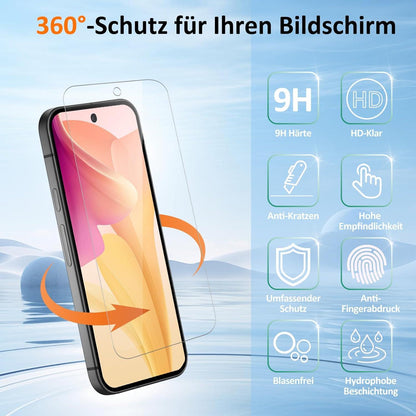 Google Pixel 9 Panzerglas Schutzfolie 2 Stück 9H gehärtetes Glas