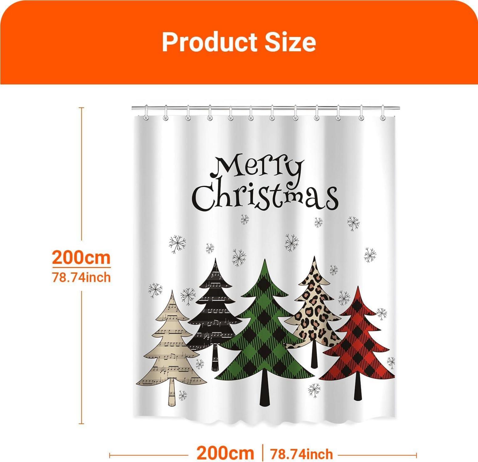 Duschvorhang Bunter Weihnachtsbaum 200x200cm Wasserabweisend
