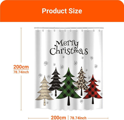 Duschvorhang Bunter Weihnachtsbaum 200x200cm Wasserabweisend