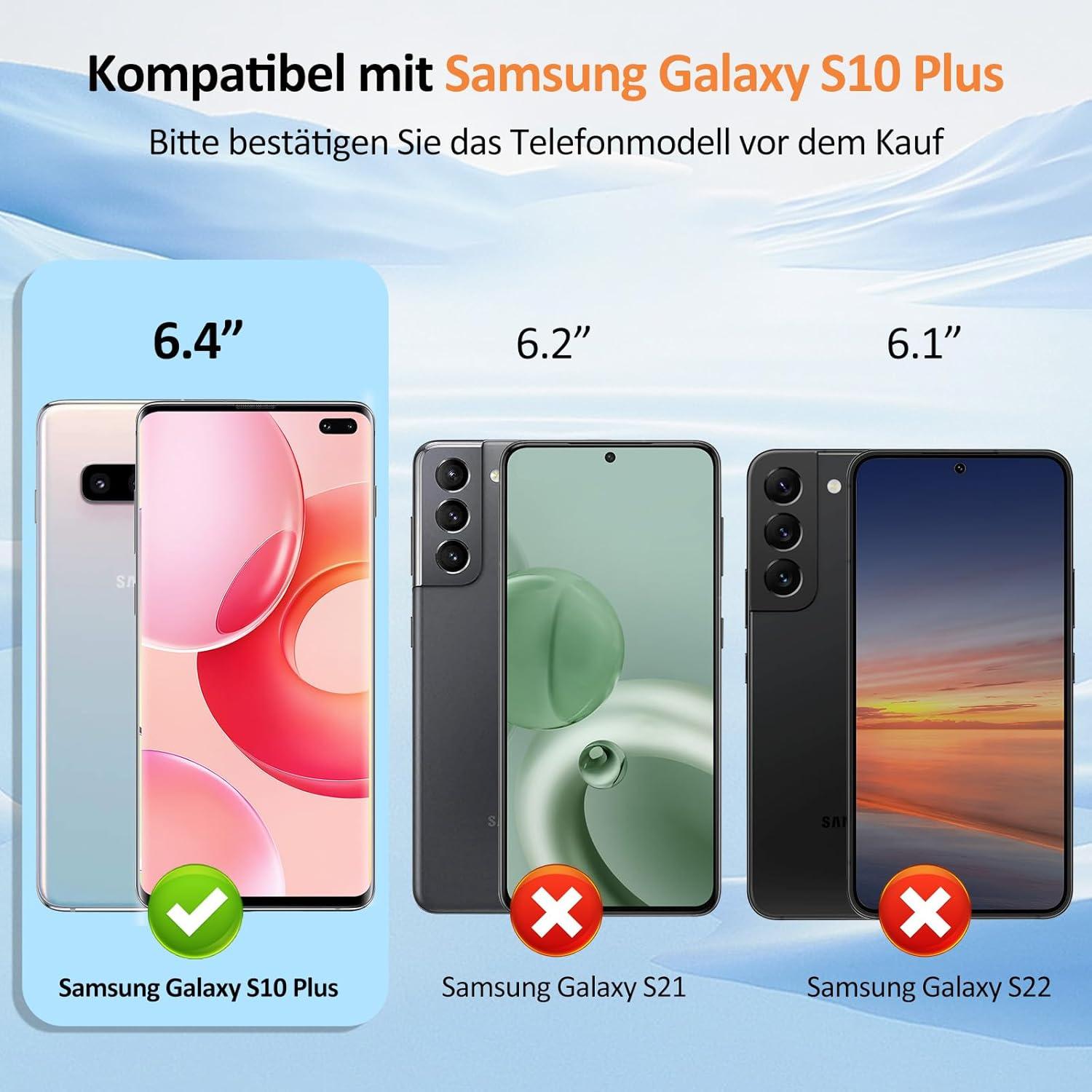 2x Panzerglas Samsung Galaxy S10 Plus Displayfolie 9H