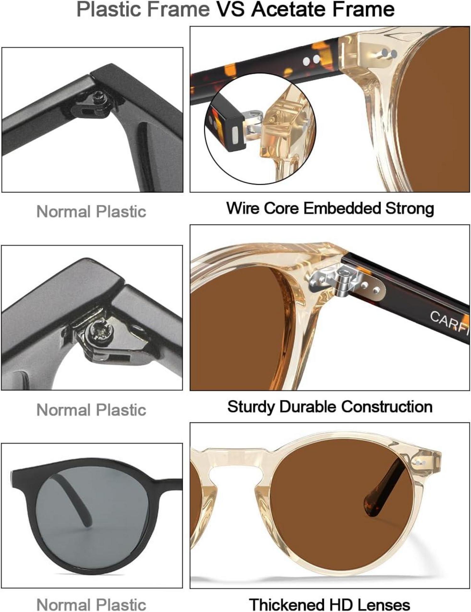 CARFIA Herren-Sonnenbrille polarisiert Vintage-Stil UV400-Schutz