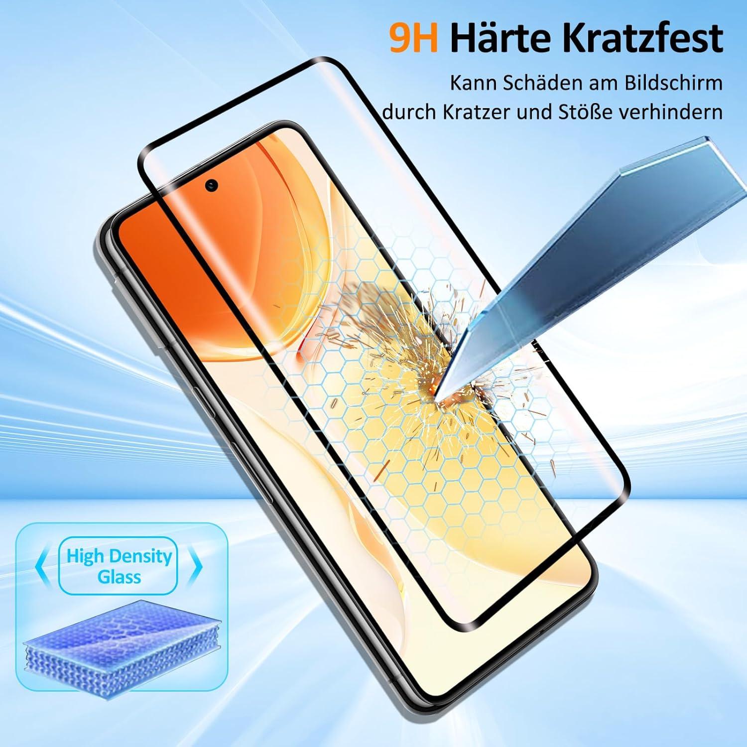 Google Pixel 8 Pro Panzerglas Schutzfolie 2 Stk. Kratzfest, Blasenfrei, 9H Gehärtet, Kamera-Schutz