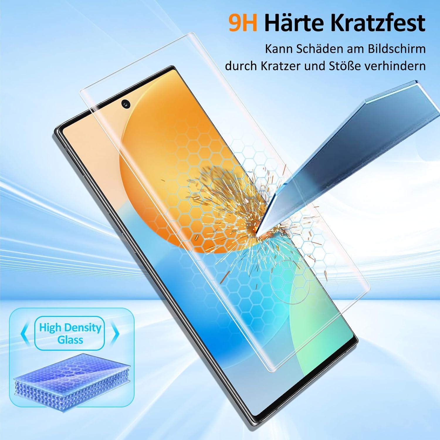 Schutzfolie für Samsung Galaxy Note 10, 2 Stück gehärtetes Glas, Panzerglasfolie