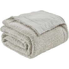 Musselin Baumwolle Fleece Decke 150x200 cm Grau