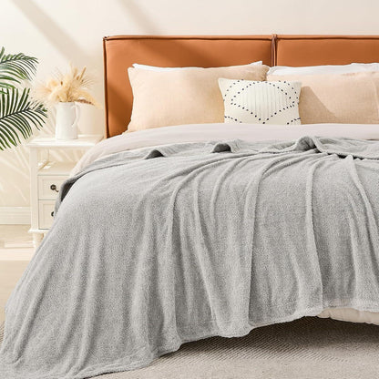 Musselin Baumwolle & Fleece Decke 200x230 cm Grau